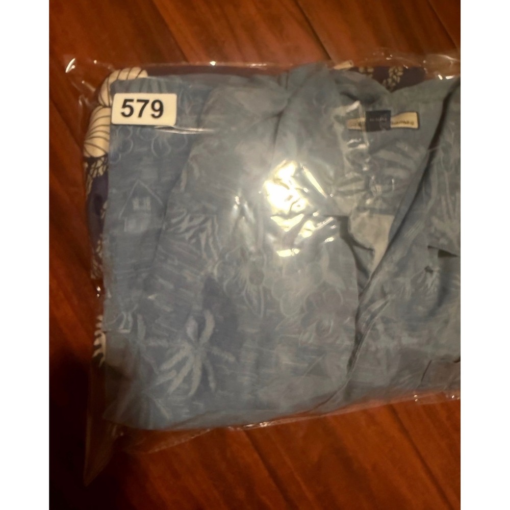 Tommy Bahama 2 Mens XXL Silk Tropical Camp Shirts Blue Purple Shells Palm - Picture 13 of 13